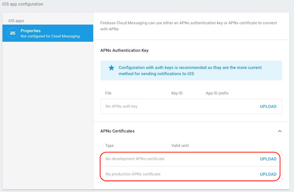 FireBase Cloud Message iOS Certificate